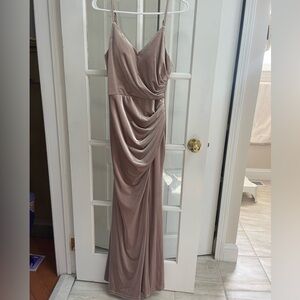 Revelry Dusty Rose Draped Maxi Dress